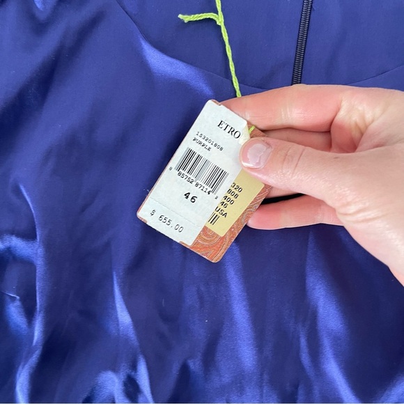 NWT ETRO Women's Silk Scoop Neck Top Size 10 Purple - Picture 8 of 9